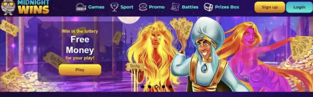 image of Midnight Wins Casino website