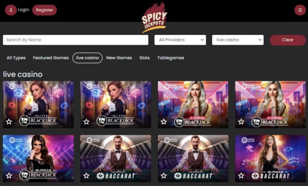 image of spicy jackpots casino website