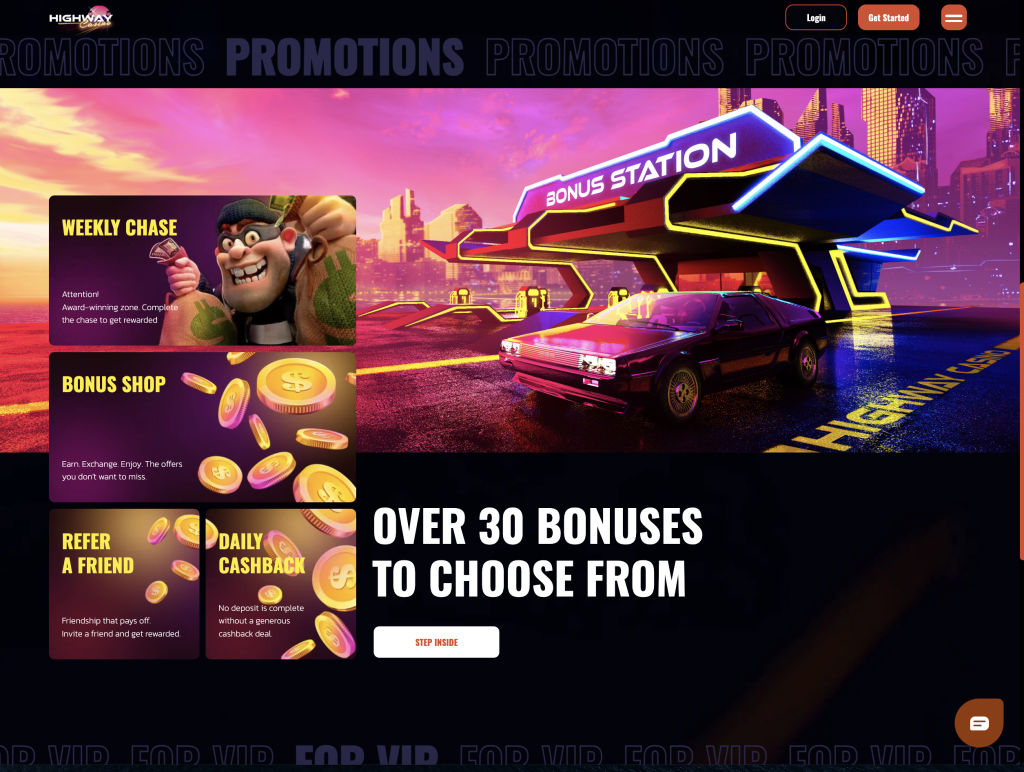 image of Highway Casino website